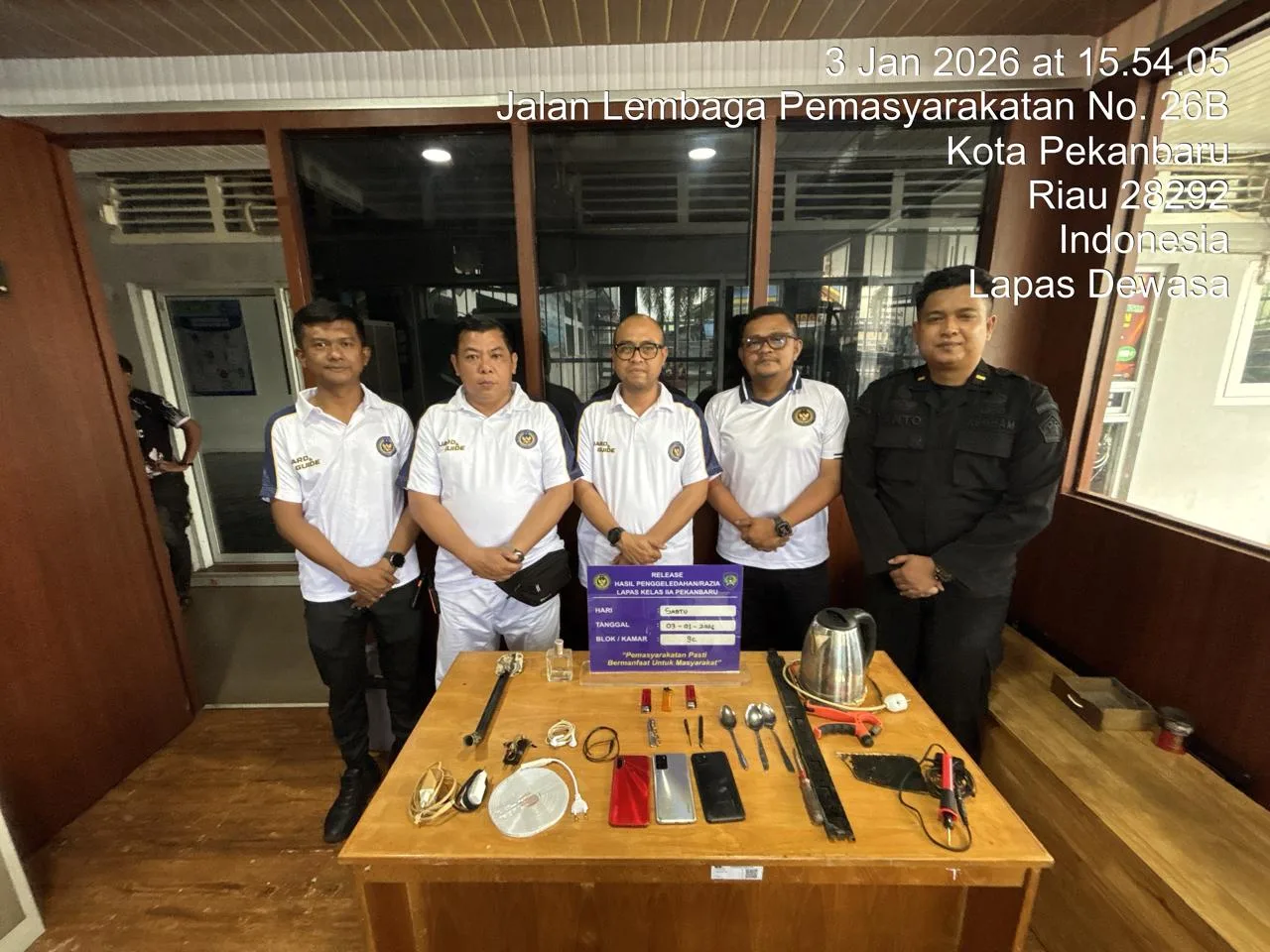 Awal Tahun Lapas Kelas IIA Pekanbaru Laksanakan Razia Blok Hunian WBP, Dipimpin Kasi Adm Kamtib Heru Prabowo