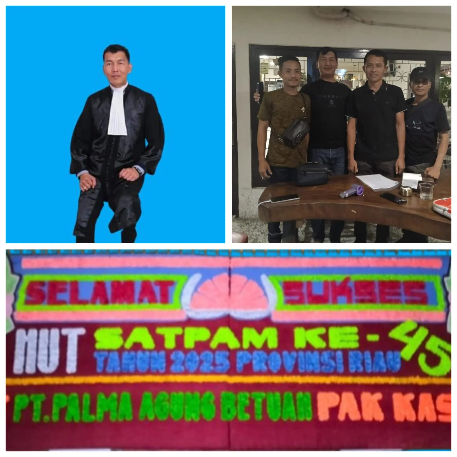 Dirut PT Palma Agung Betuah Dan Kantor Advokat Frans Mengucapkan HUT Satpam Ke 45.