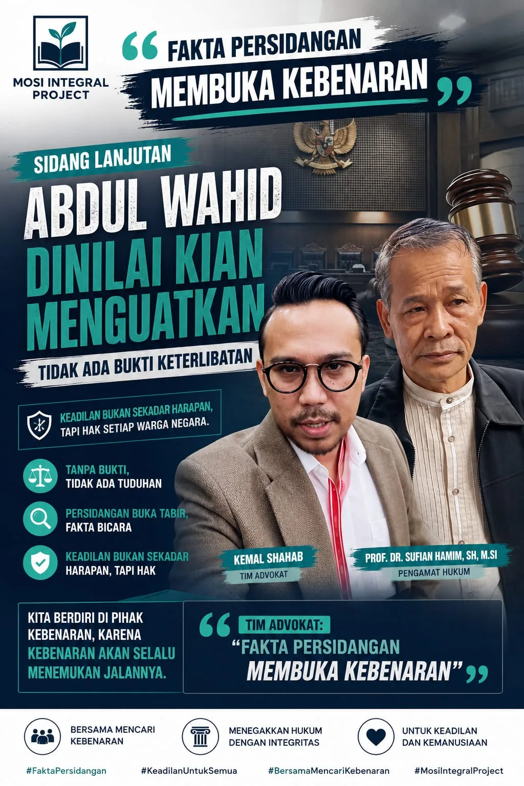 cbcpos.com|Sidang Lanjutan Abdul Wahid Dinilai Kian Menguatkan Tidak Ada Bukti Keterlibatan, Tim Advokat: “Fakta Persidangan Membuka Kebenaran